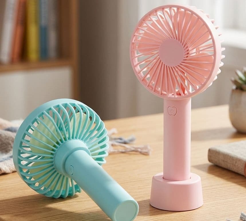 Rechargeable Mini USB Hand Fan Portable Lithium Battery Cooling Fan Adjustable Speed Handheld Fan