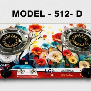 LG G-Grate 512-D Double Burner Tempered Glass Gas Stove